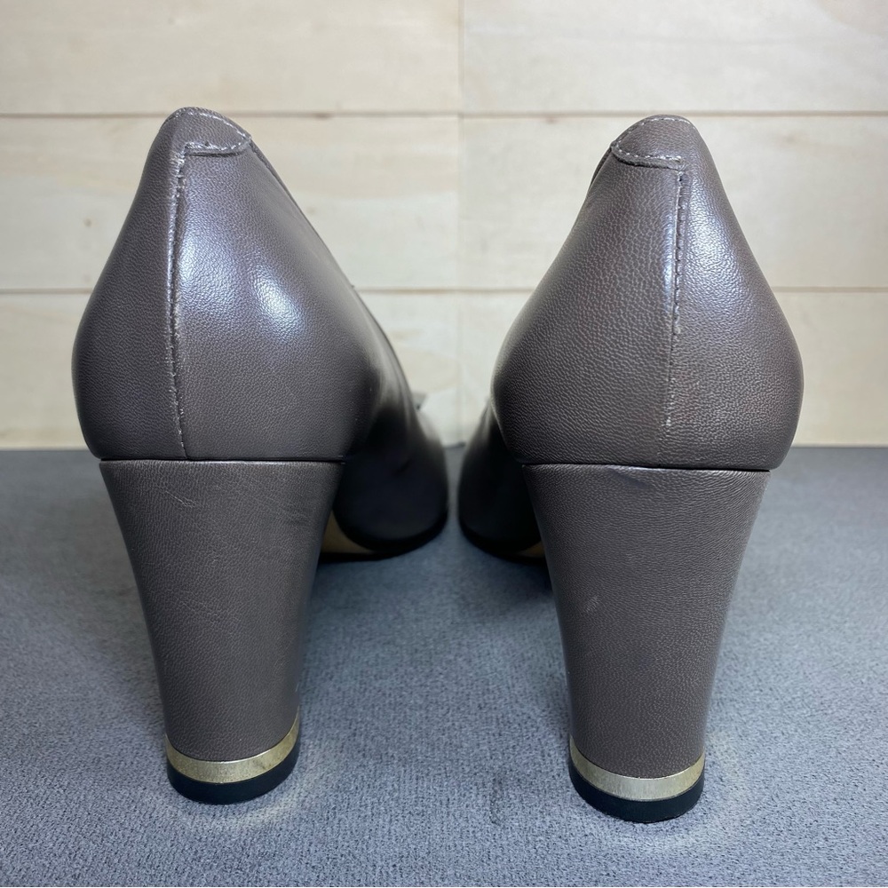 Donna Laura Venezia Pumps Heels Taupe Italian Leather Women's Size 7 Shoes EU37 - Picture 6 of 11